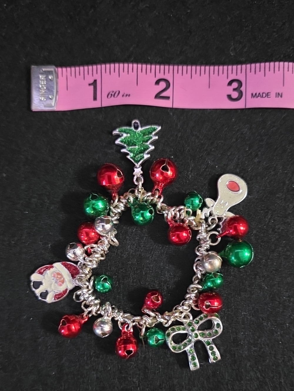 Festive Red & Green Holiday Charm Bracelet - Unbranded